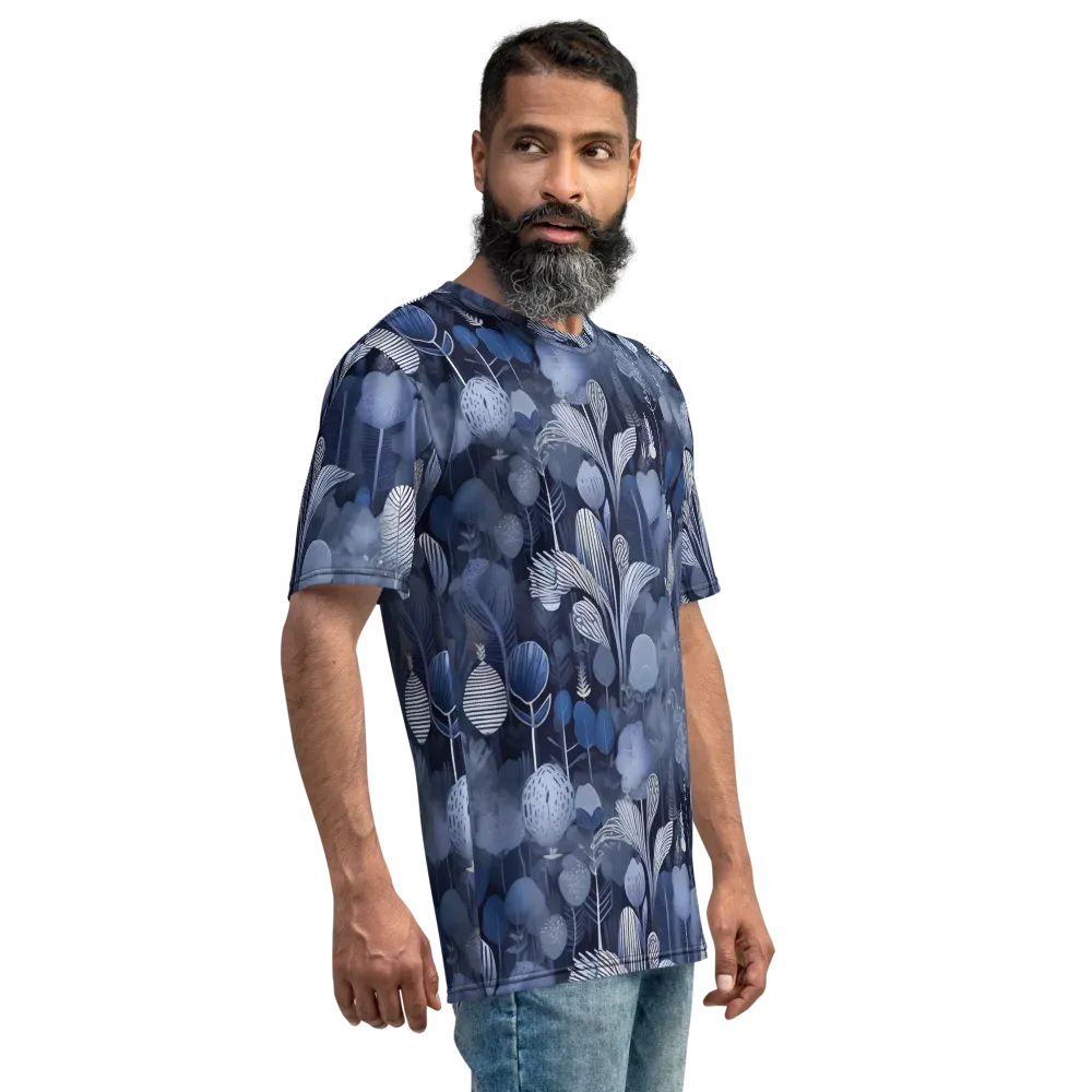 Blue Velvet Garden on Men's Crew Neck T-Shirt — Right