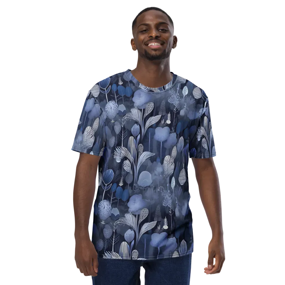 Blue Velvet Garden on Men's Crew Neck T-Shirt — Front