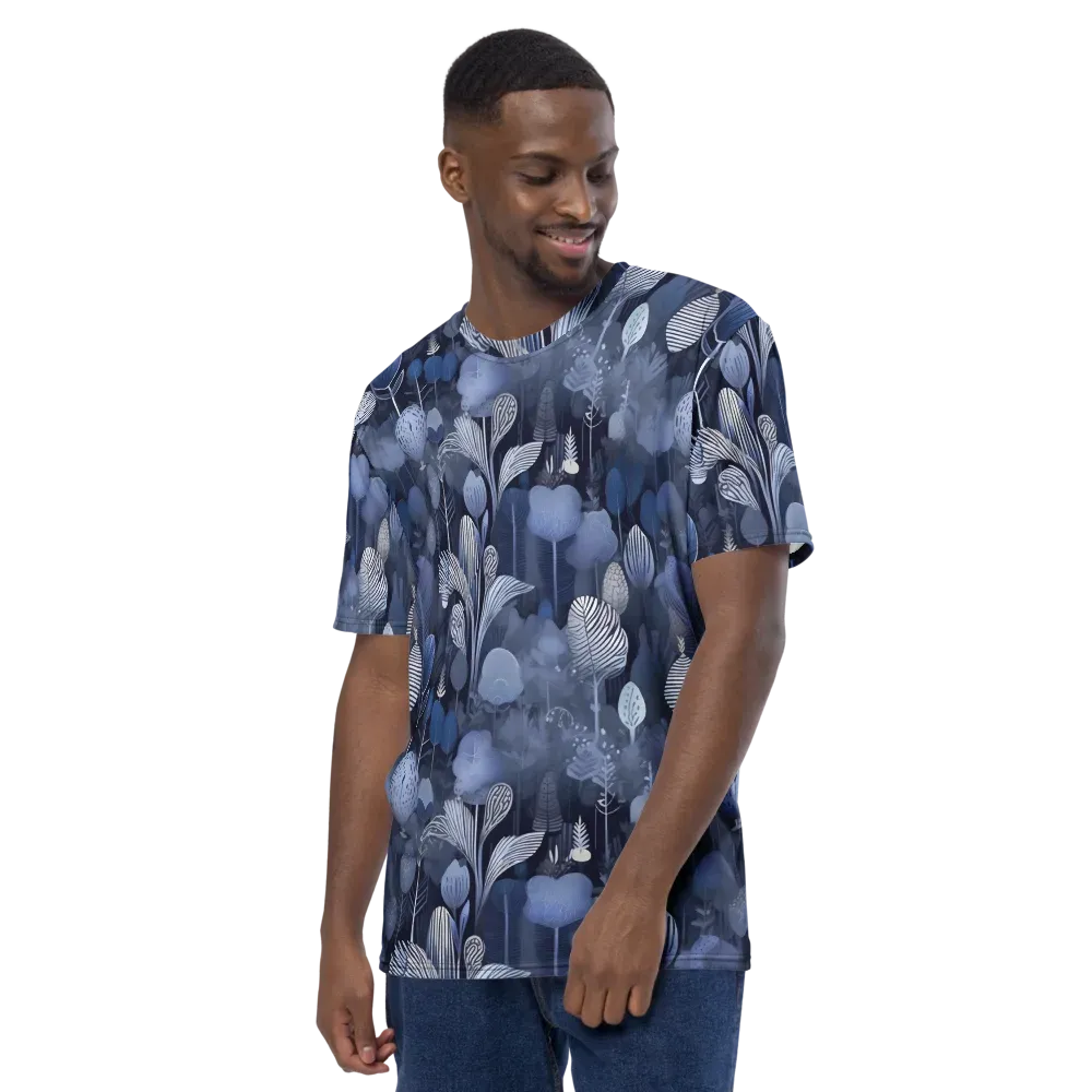 Blue Velvet Garden on Men's Crew Neck T-Shirt — Left