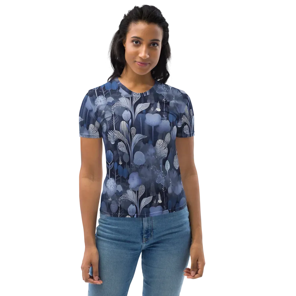 Blue Velvet Garden on Women's Crew Neck T-Shirt — Front