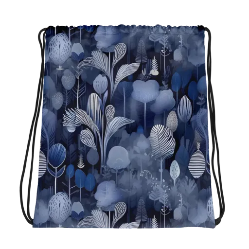Blue Velvet Garden on a Drawstring Bag