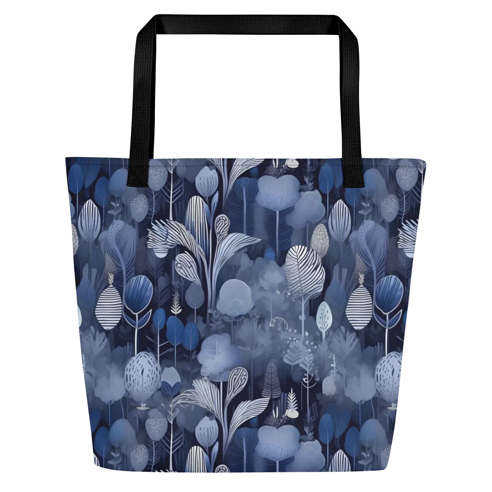 Blue Velvet Garden on Large Tote Bag W/ Pocket — Front