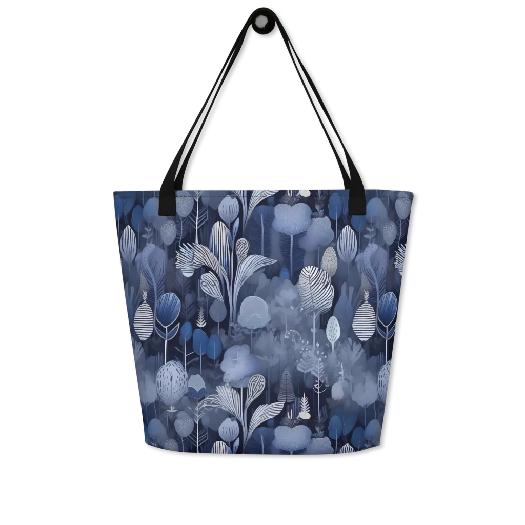 Blue Velvet Garden on Large Tote Bag W/ Pocket — Front