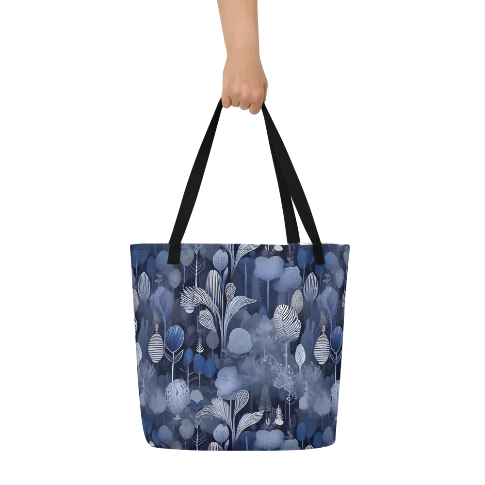 Blue Velvet Garden on Large Tote Bag W/ Pocket — Front