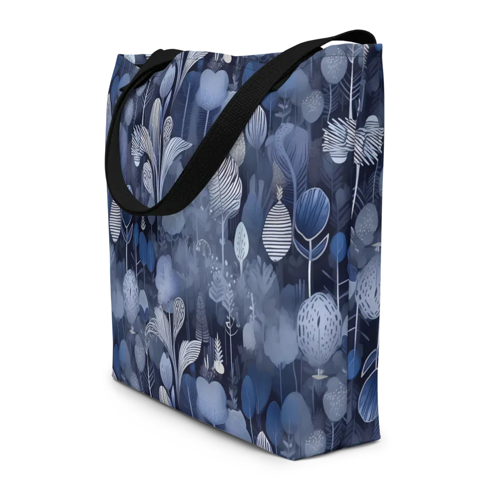 Blue Velvet Garden on Large Tote Bag W/ Pocket — Front