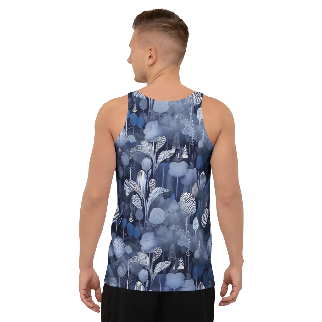 Blue Velvet Garden on Men's Tank Top — Back