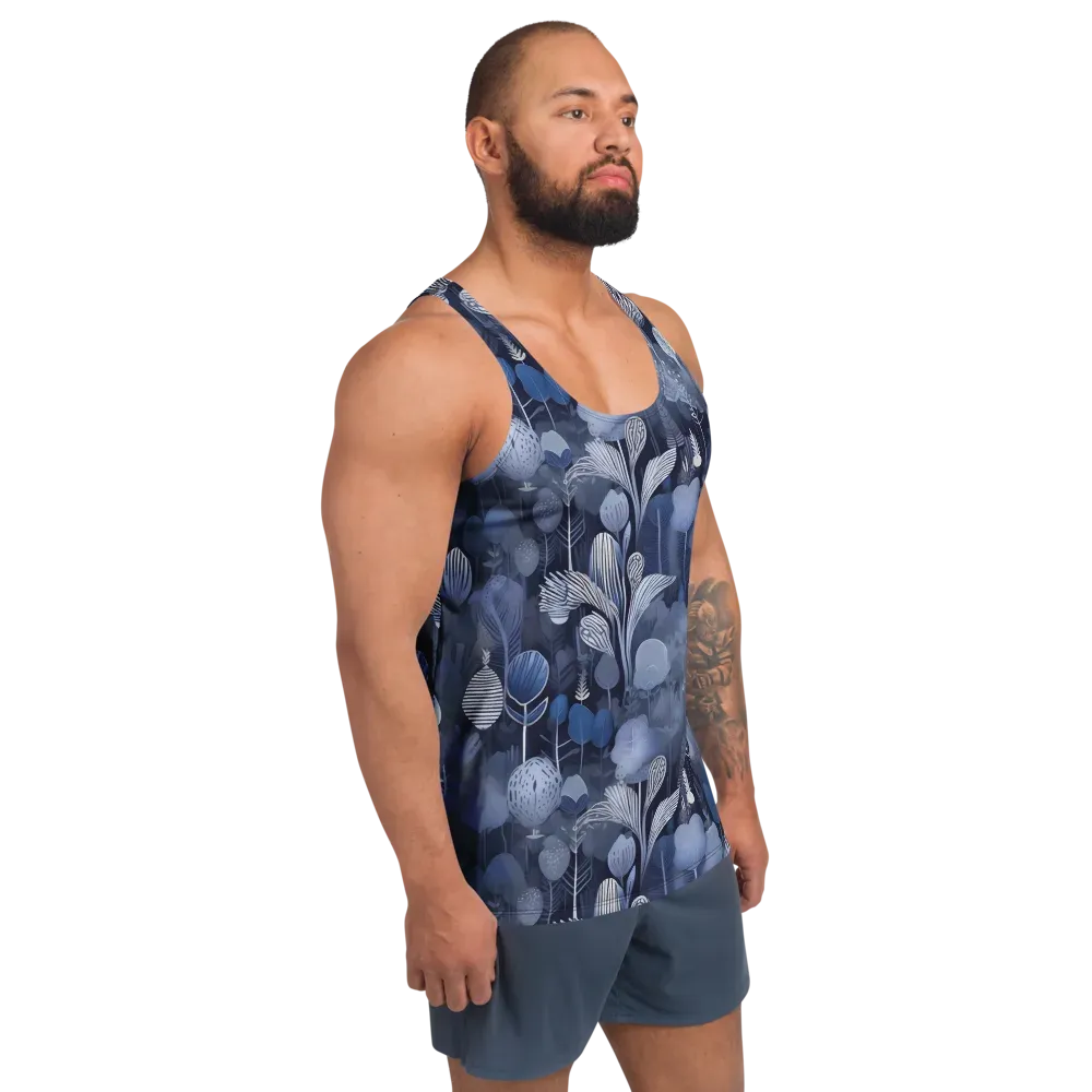 Blue Velvet Garden on Men's Tank Top — Right Front