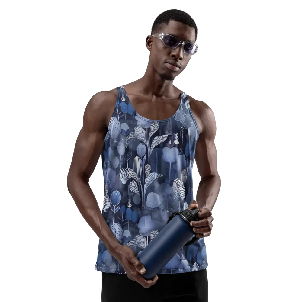 Blue Velvet Garden on Men's Tank Top — Front
