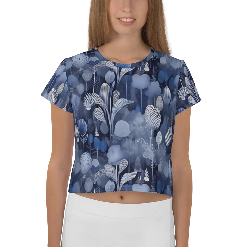 Blue Velvet Garden on Crop Tee — Front