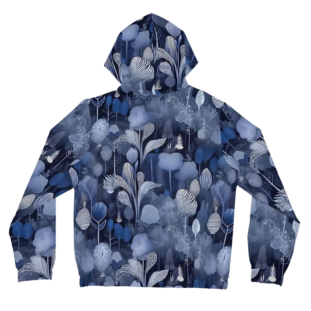 Blue Velvet Garden on Women's Full-Zip Hoodie — Back