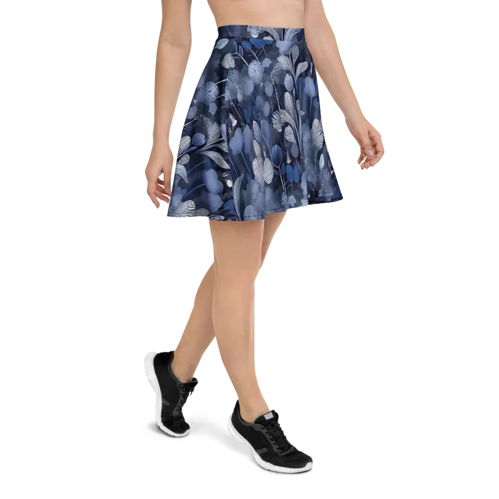 Blue Velvet Garden on Skater Skirt — Right