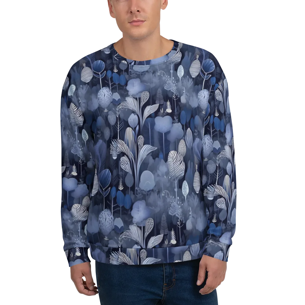 Blue Velvet Garden on Sweatshirt — Front
