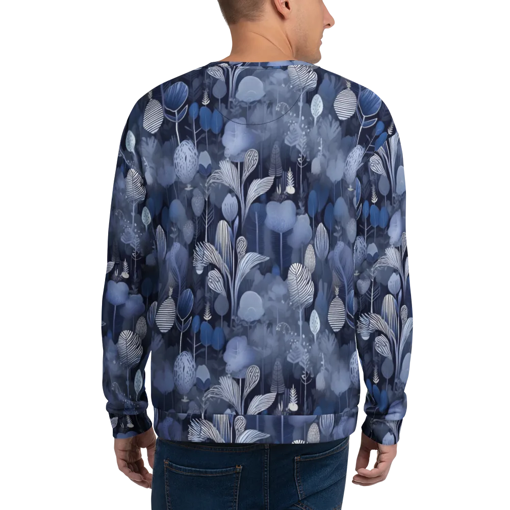 Blue Velvet Garden on Sweatshirt — Back