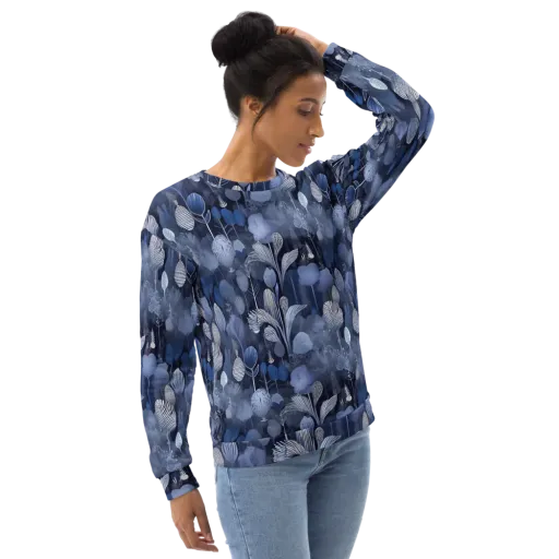Blue Velvet Garden on a Sweatshirt