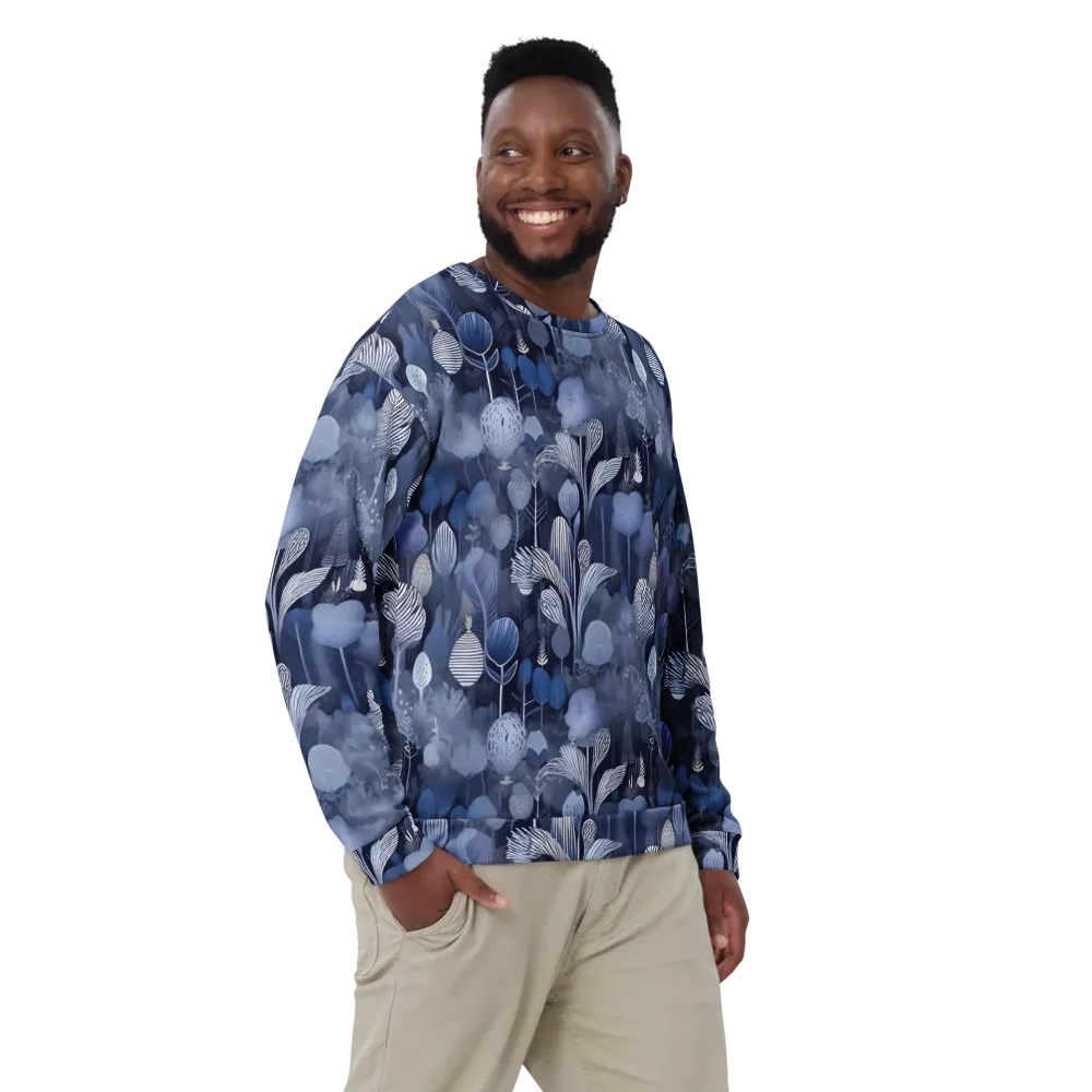 Blue Velvet Garden on Sweatshirt — Front