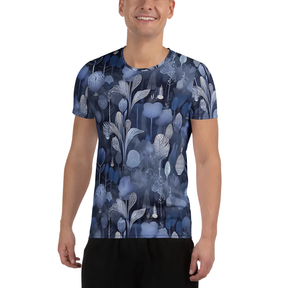 Blue Velvet Garden on Men's Athletic T-Shirt — Front