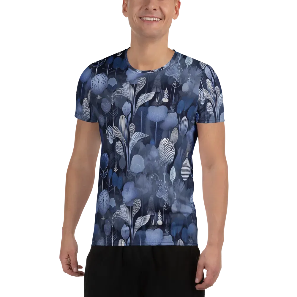 Blue Velvet Garden on Men's Athletic T-Shirt — Front
