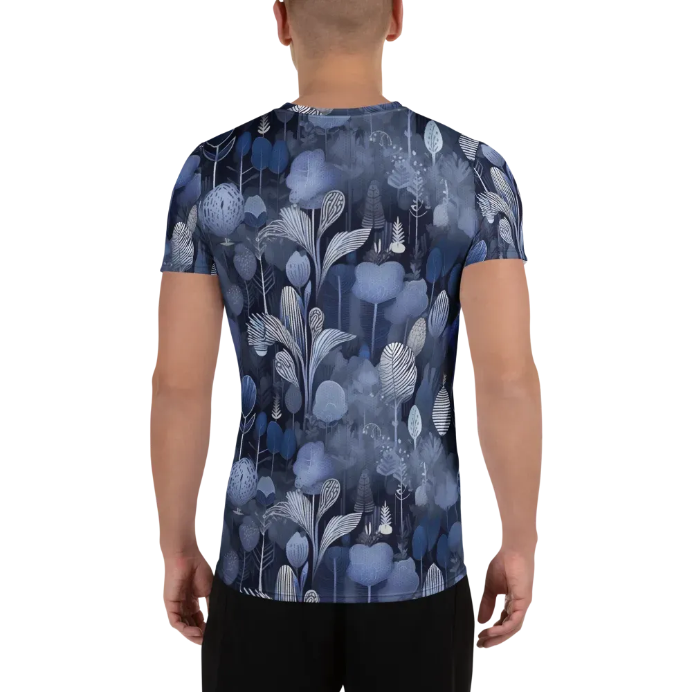 Blue Velvet Garden on Men's Athletic T-Shirt — Back