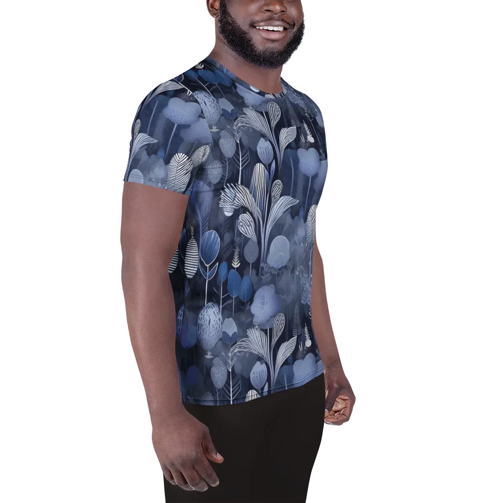 Blue Velvet Garden on Men's Athletic T-Shirt — Right