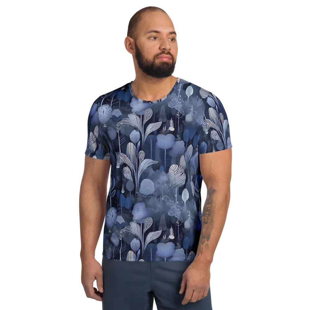 Blue Velvet Garden on Men's Athletic T-Shirt — Front