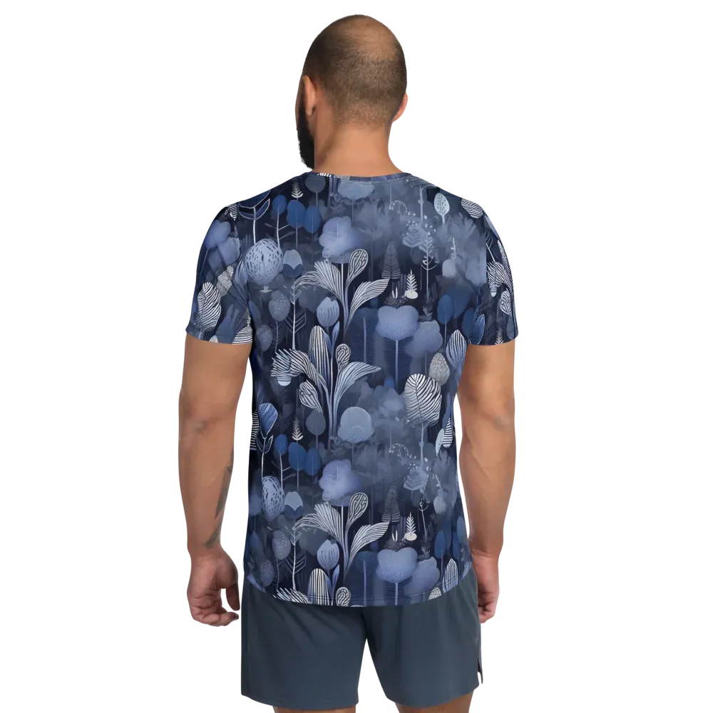 Blue Velvet Garden on Men's Athletic T-Shirt — Back