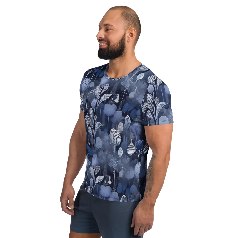 Blue Velvet Garden on Men's Athletic T-Shirt — Left