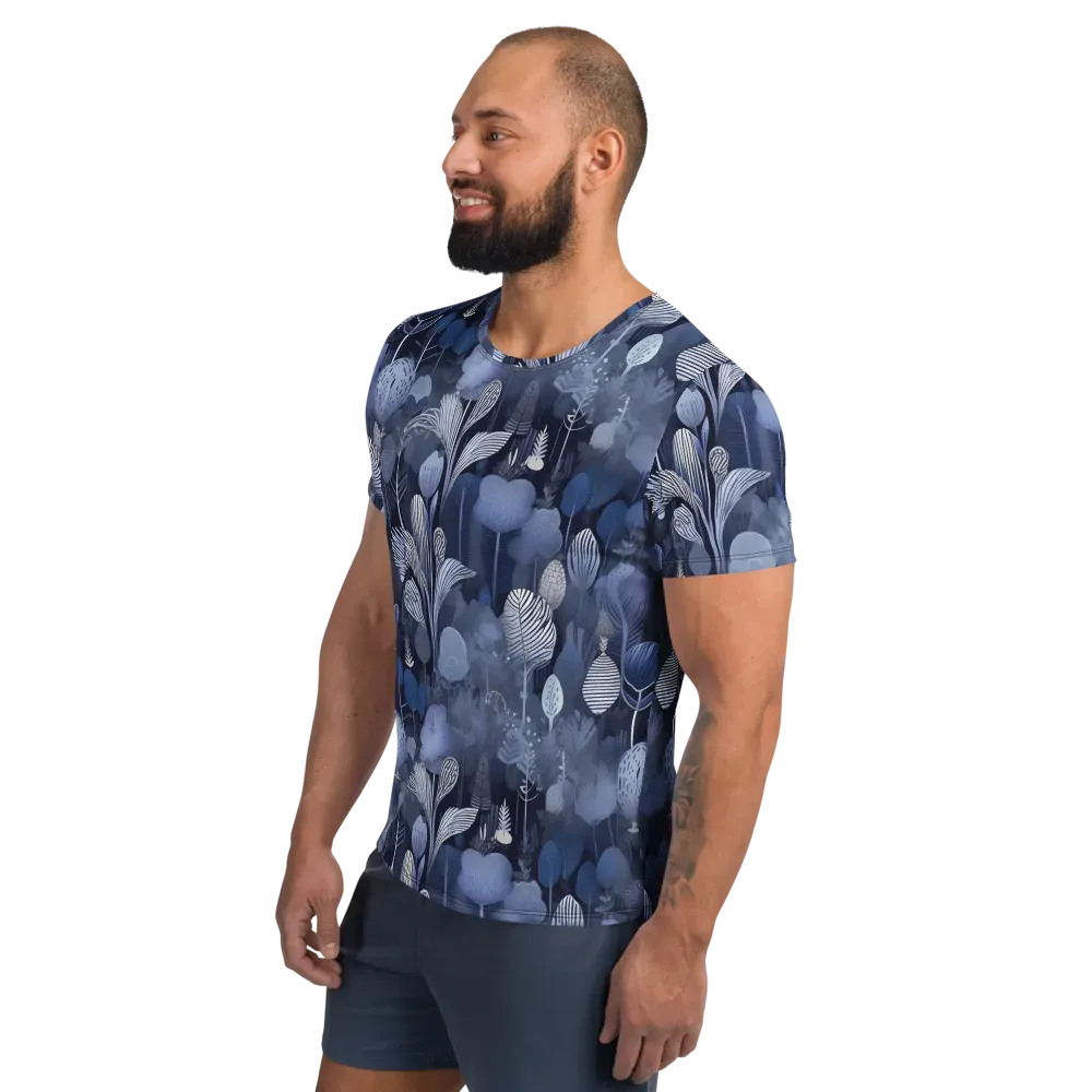 Blue Velvet Garden on Men's Athletic T-Shirt — Left