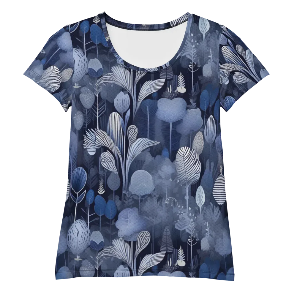 Blue Velvet Garden on Women's Athletic T-Shirt — Front