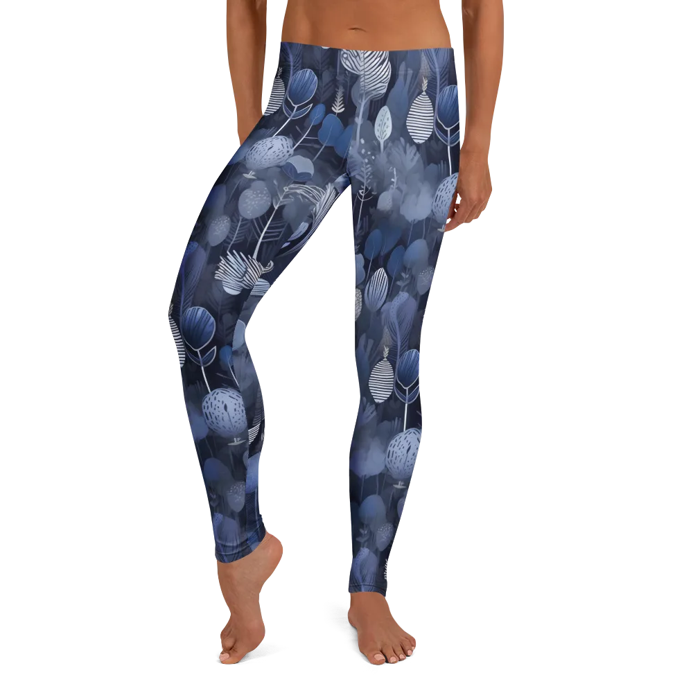 Blue Velvet Garden on Leggings — Front