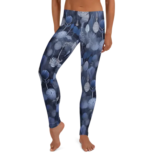 Blue Velvet Garden on a Leggings