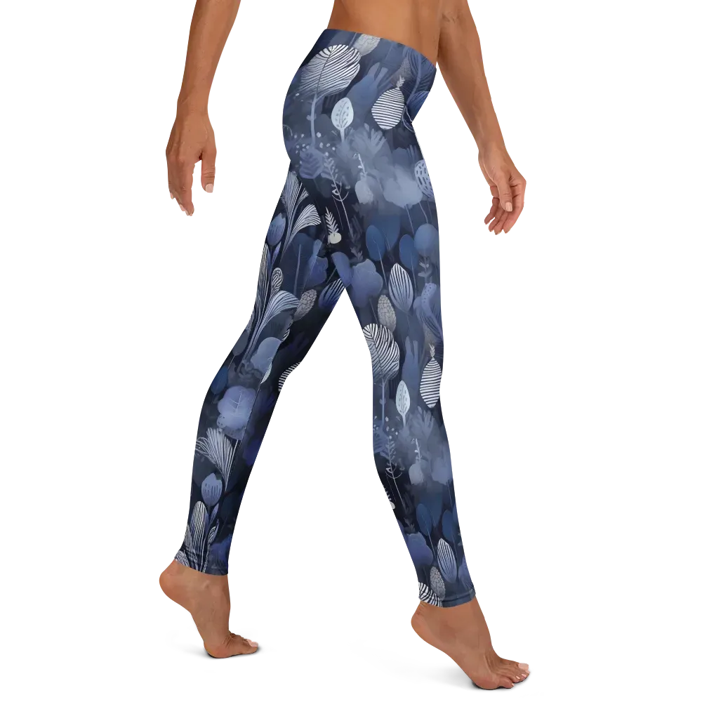 Blue Velvet Garden on Leggings — Right