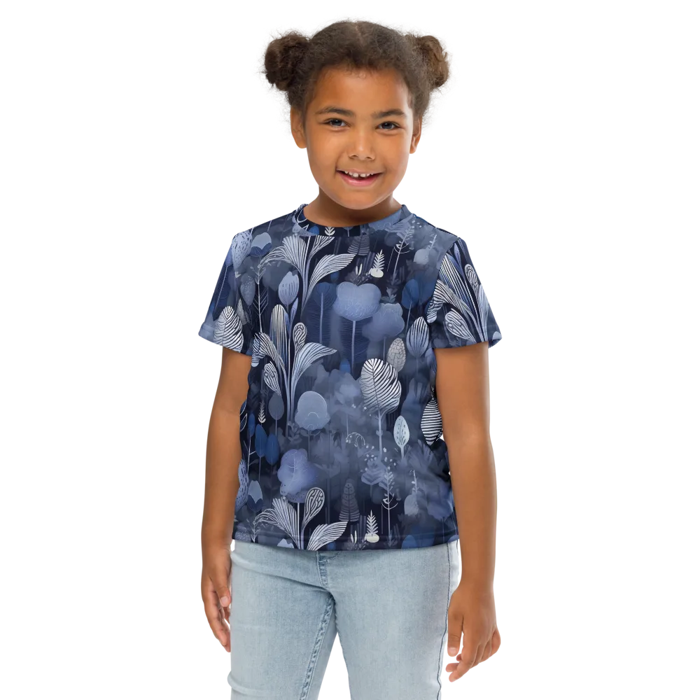 Blue Velvet Garden on Kids Crew Neck T-Shirt — Front