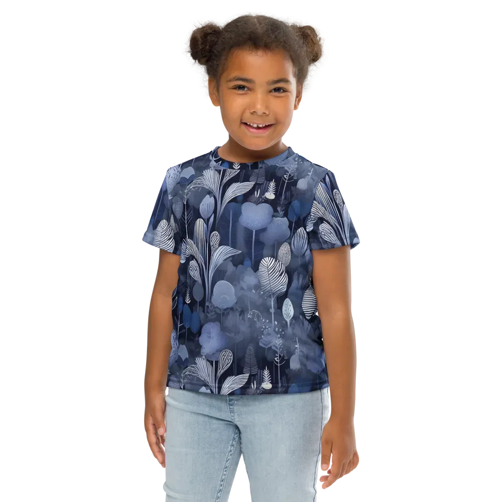 Blue Velvet Garden on Kids Crew Neck T-Shirt — Front