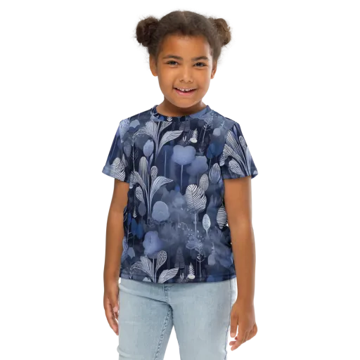 Blue Velvet Garden on a Kids Crew Neck T-Shirt