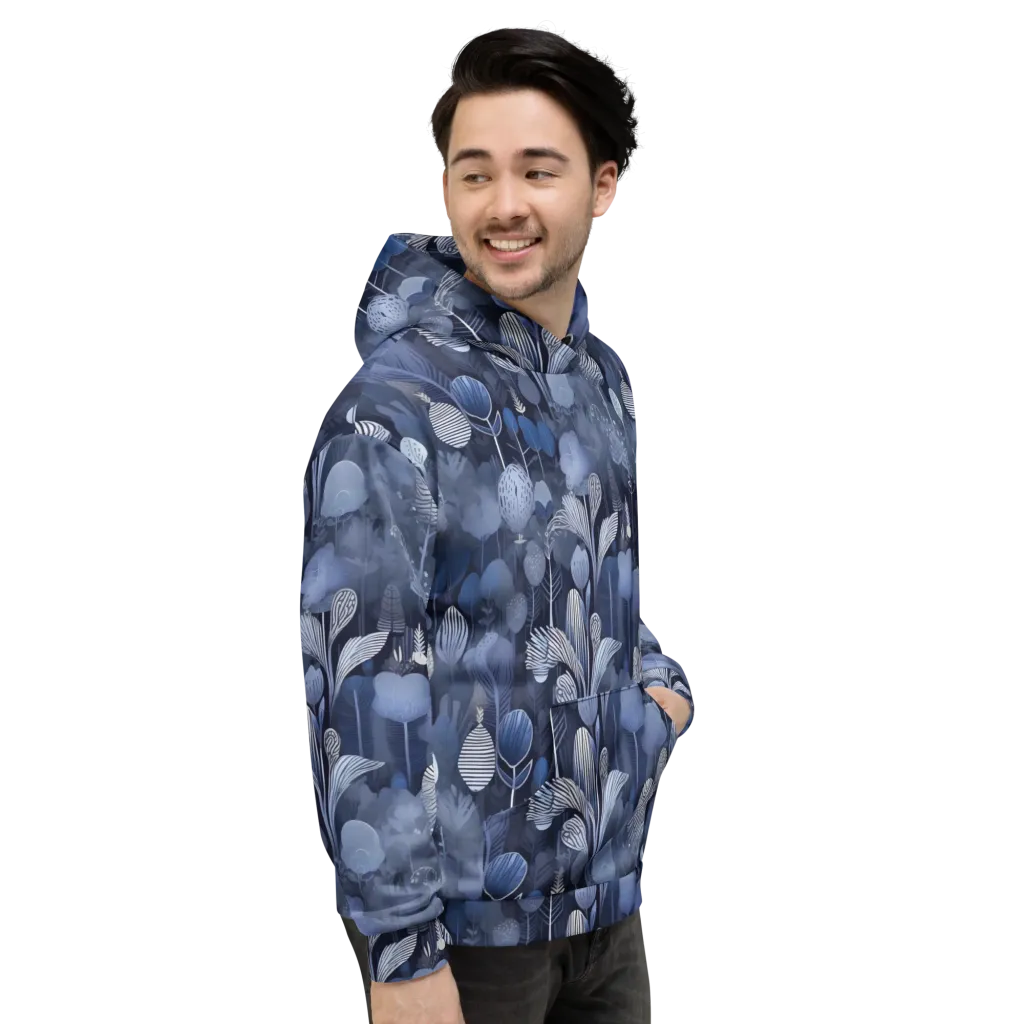 Blue Velvet Garden on Hoodie — Right