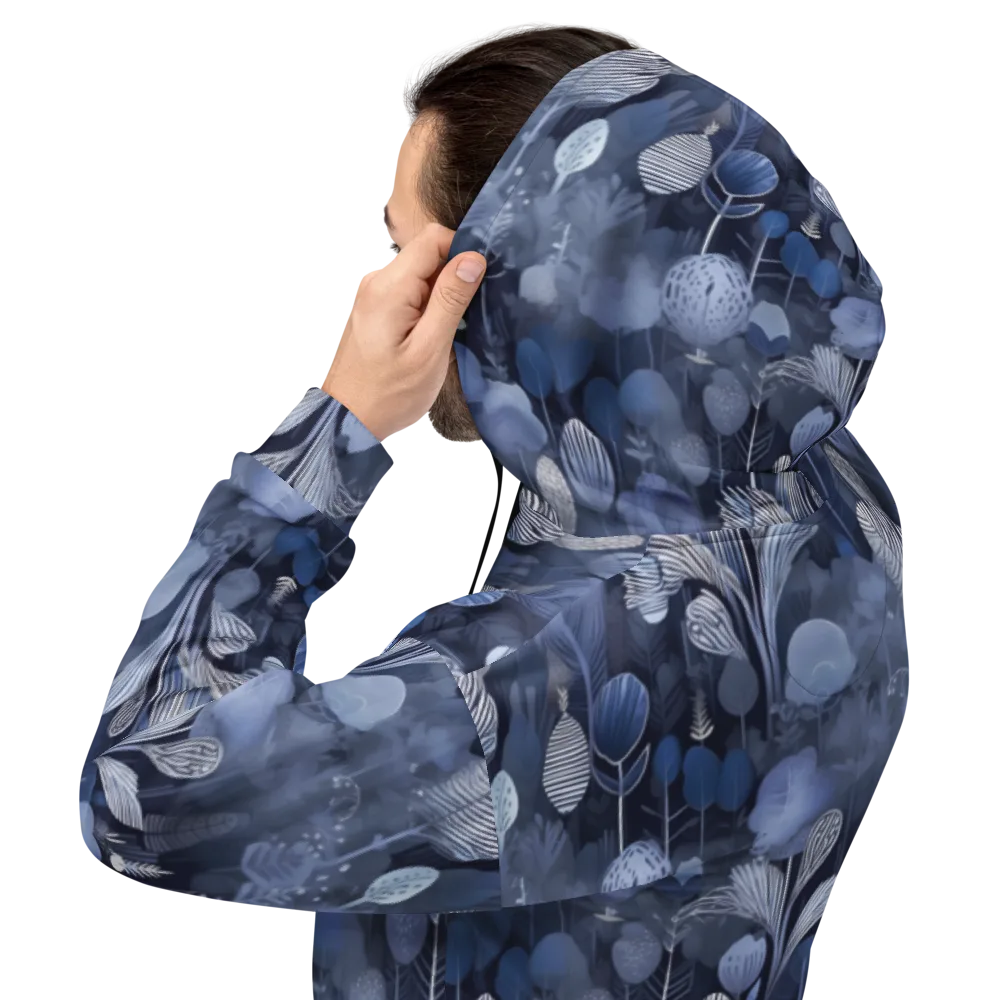 Blue Velvet Garden on Hoodie — Back