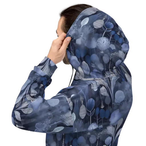 Blue Velvet Garden on a Hoodie