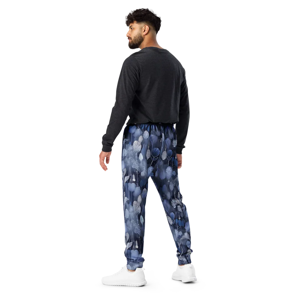Blue Velvet Garden on Men's Joggers — Back