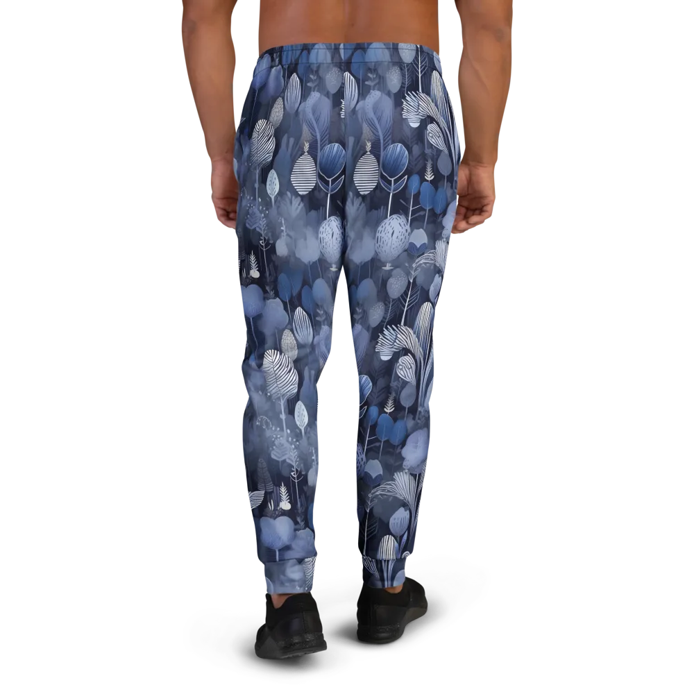 Blue Velvet Garden on Men's Joggers — Back
