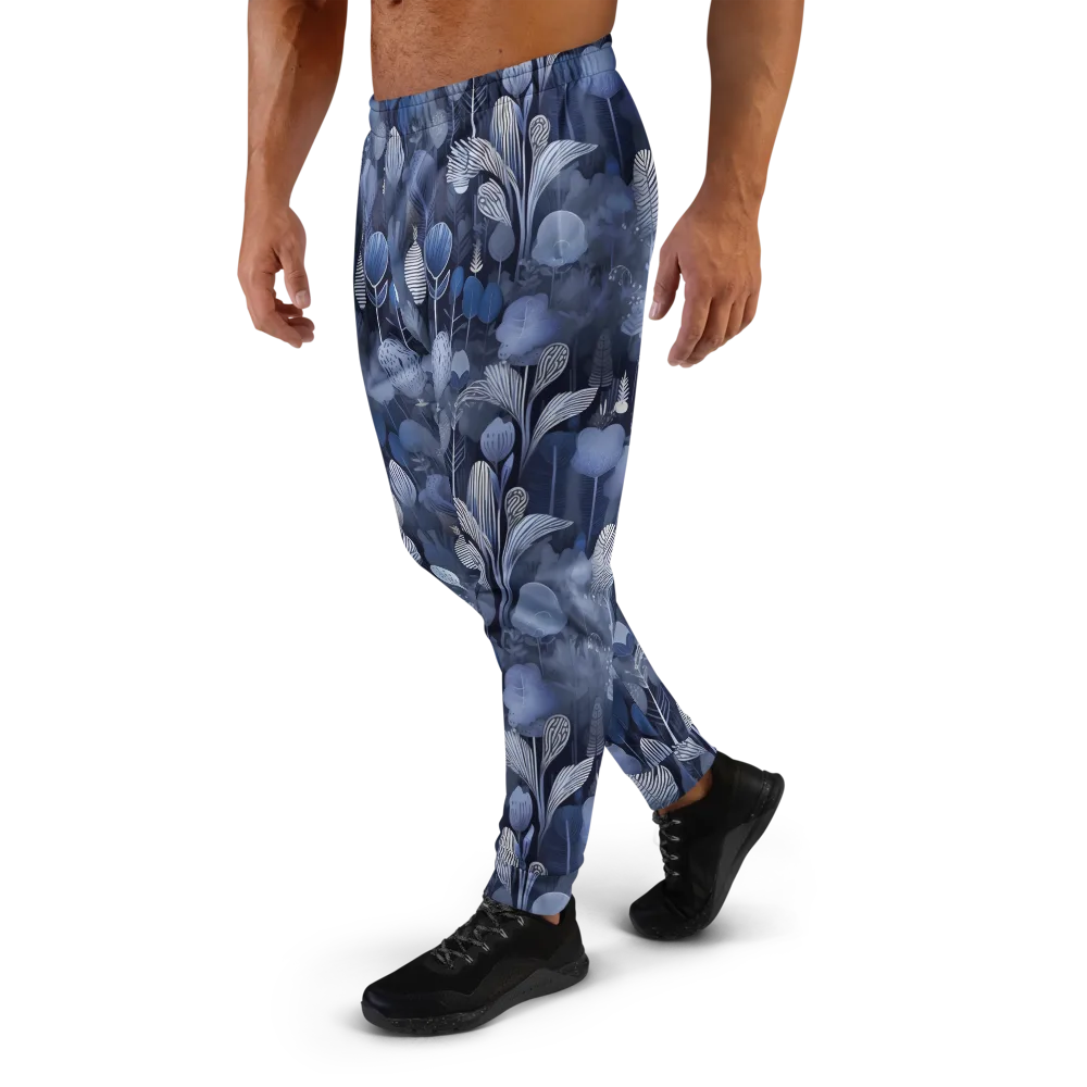Blue Velvet Garden on Men's Joggers — Left