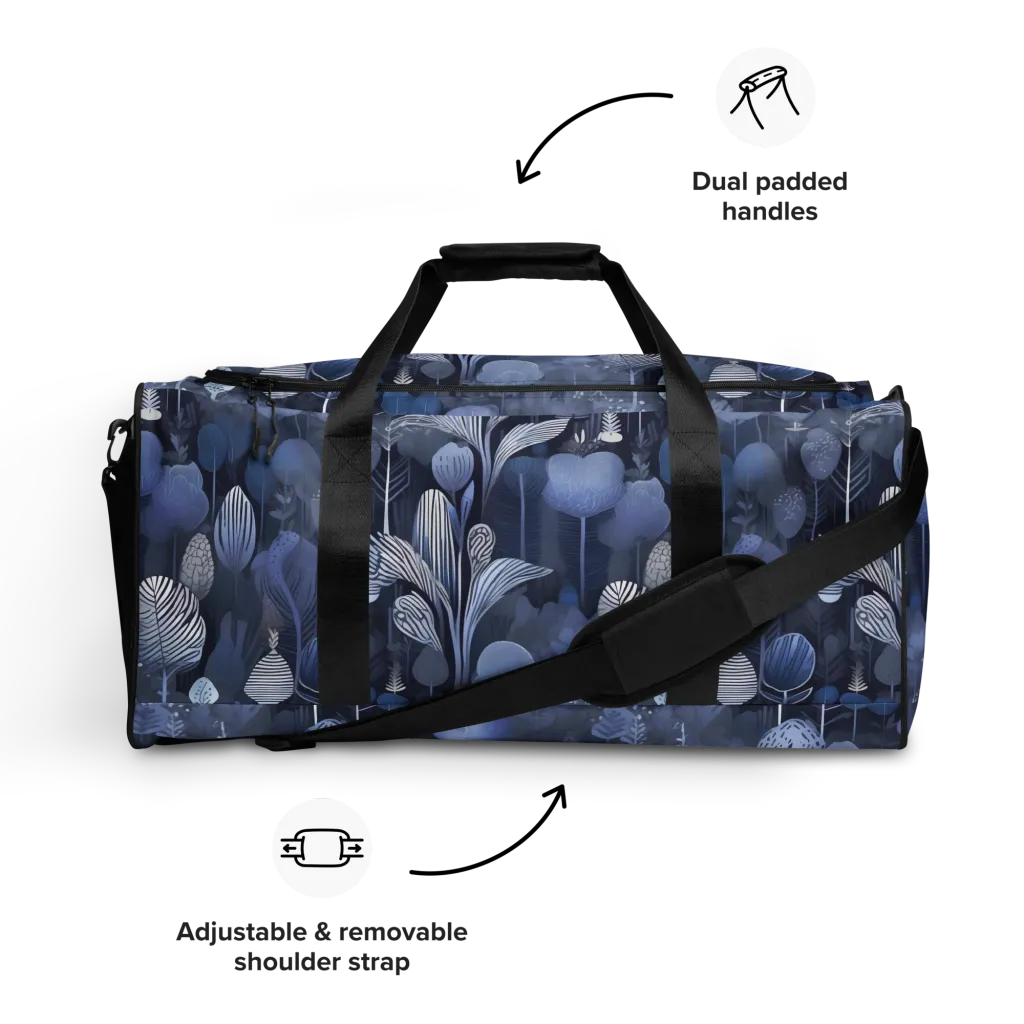 Blue Velvet Garden on Duffle Bag — Front