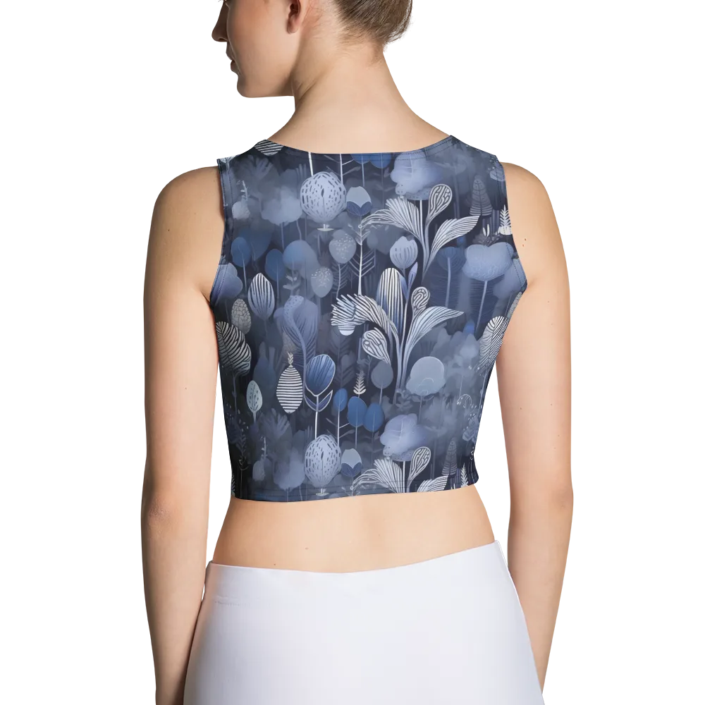 Blue Velvet Garden on Crop Top — Back