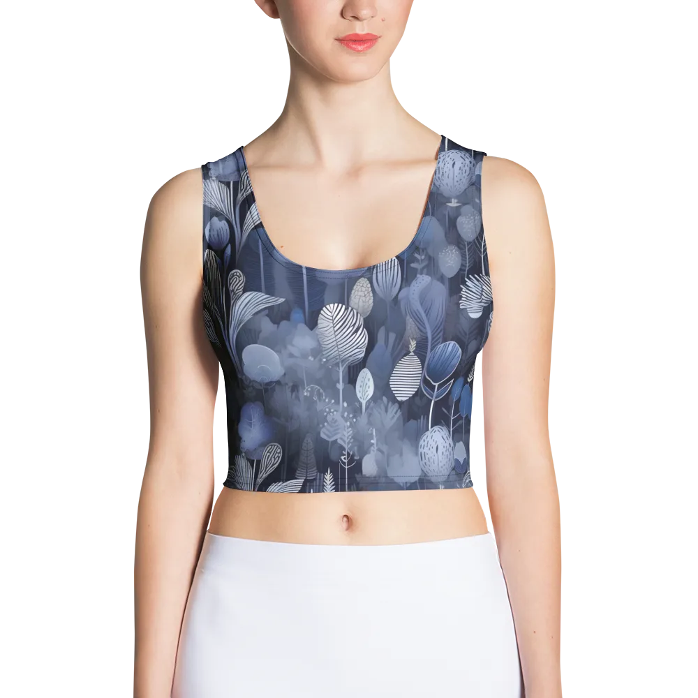 Blue Velvet Garden on Crop Top — Front
