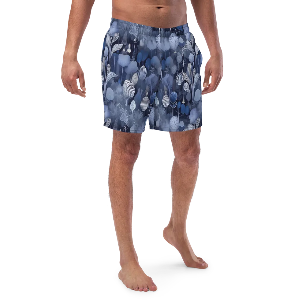 Blue Velvet Garden on Swim Trunks — Front