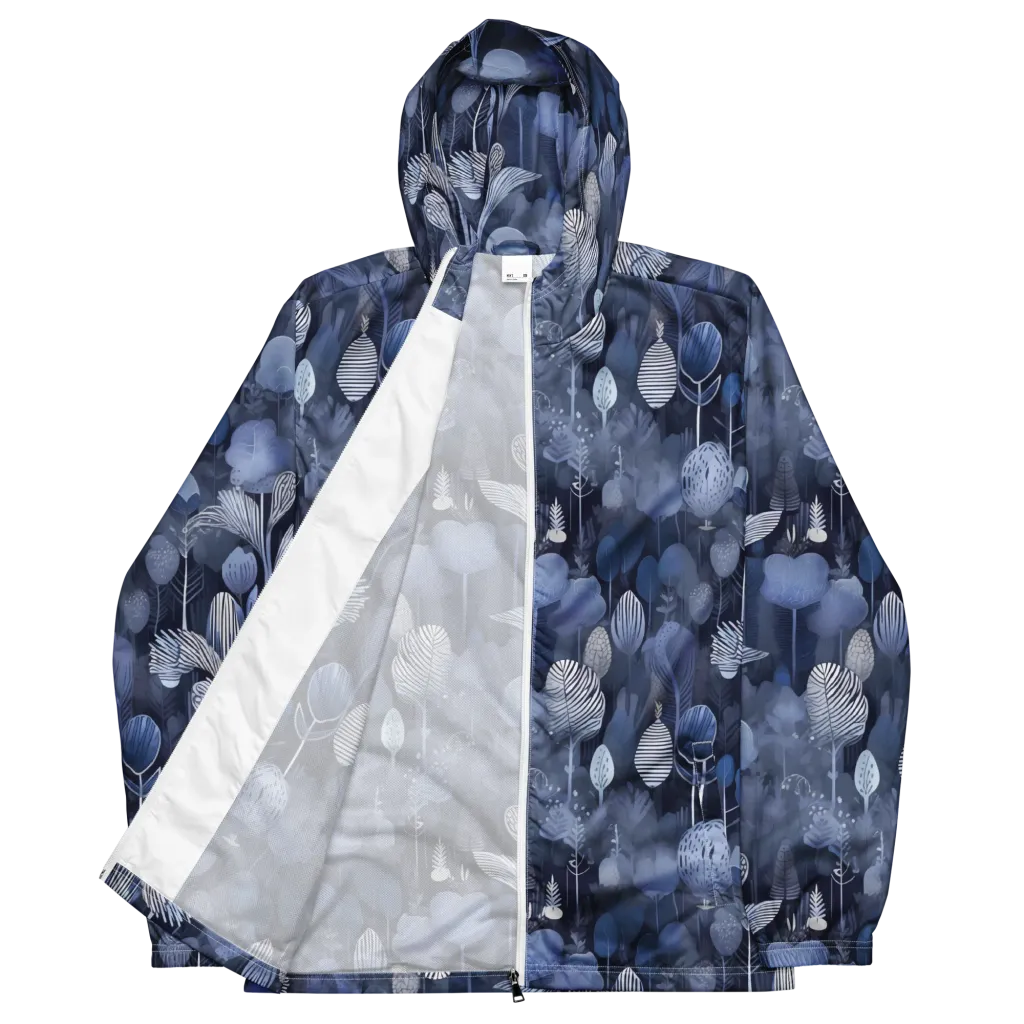 Blue Velvet Garden on Men's Windbreaker — Front