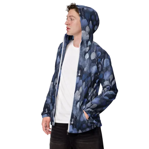 Blue Velvet Garden on a Men's Windbreaker