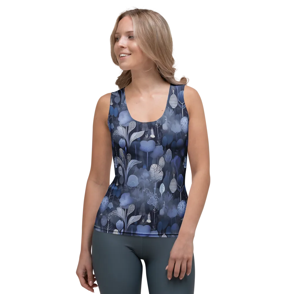 Blue Velvet Garden on Women's Tank Top — Front