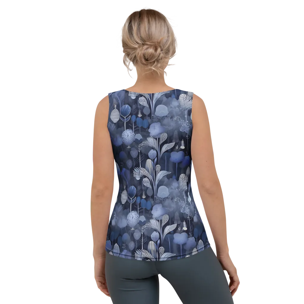 Blue Velvet Garden on Women's Tank Top — Back