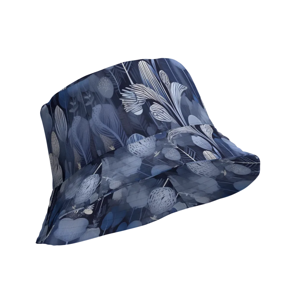 Blue Velvet Garden on Reversible Bucket Hat — Product details Outside