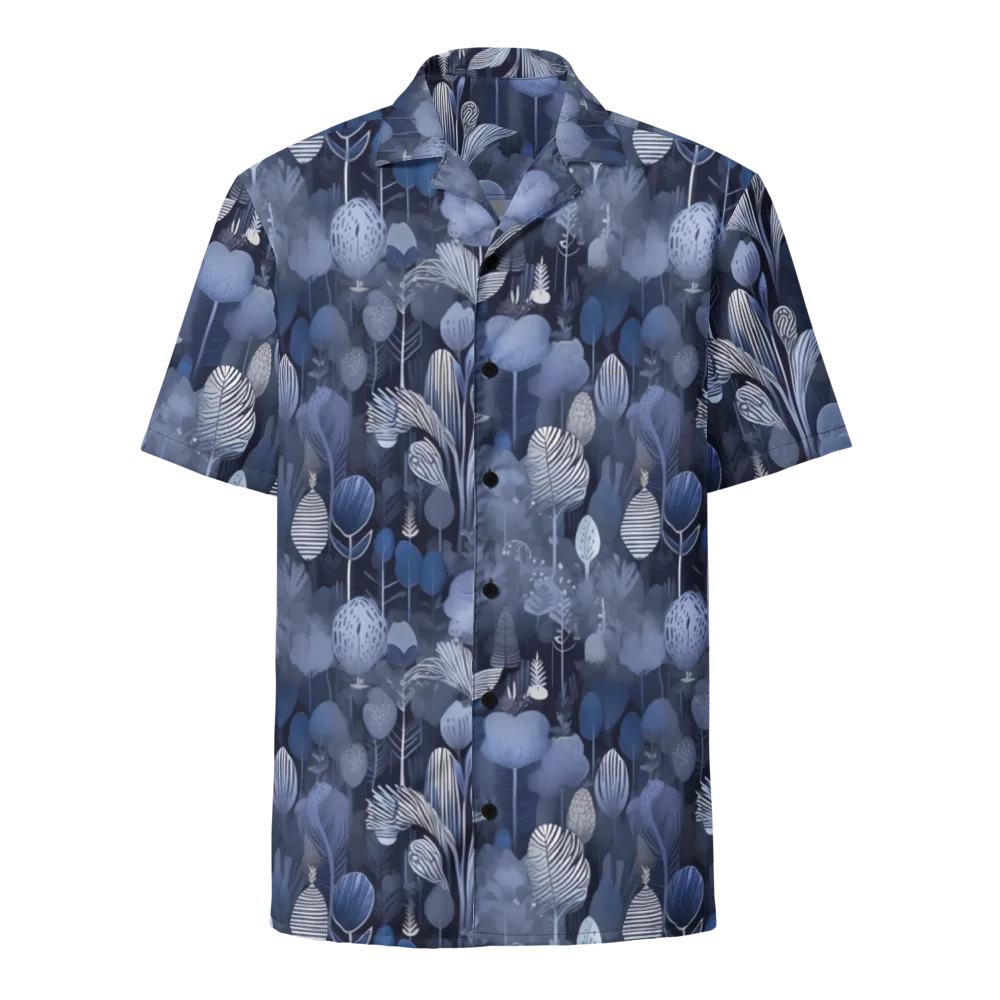 Blue Velvet Garden on Button Shirt — Front